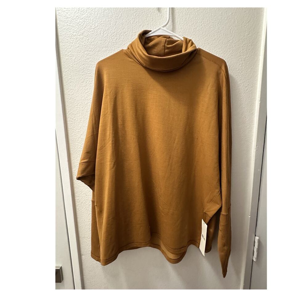 lululemon lab Women's Brown Solid Moraine Turtleneck Long Sleeve Top Size L